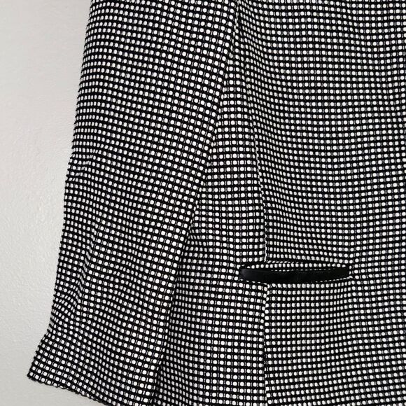 Ann Taylor Black and White Checkered Trench Coat - Picture 9 of 15